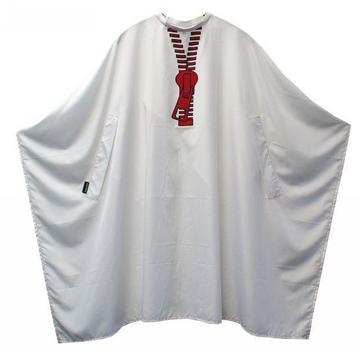 Zipper Cape Haarschneideumhang weiss 135 x 148 cm