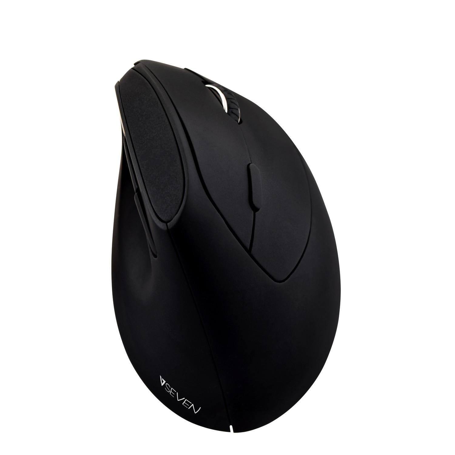 V7  Souris optique ergonomique verticale sans fil MW500 avec 6 boutons et résolution réglable – Noir 