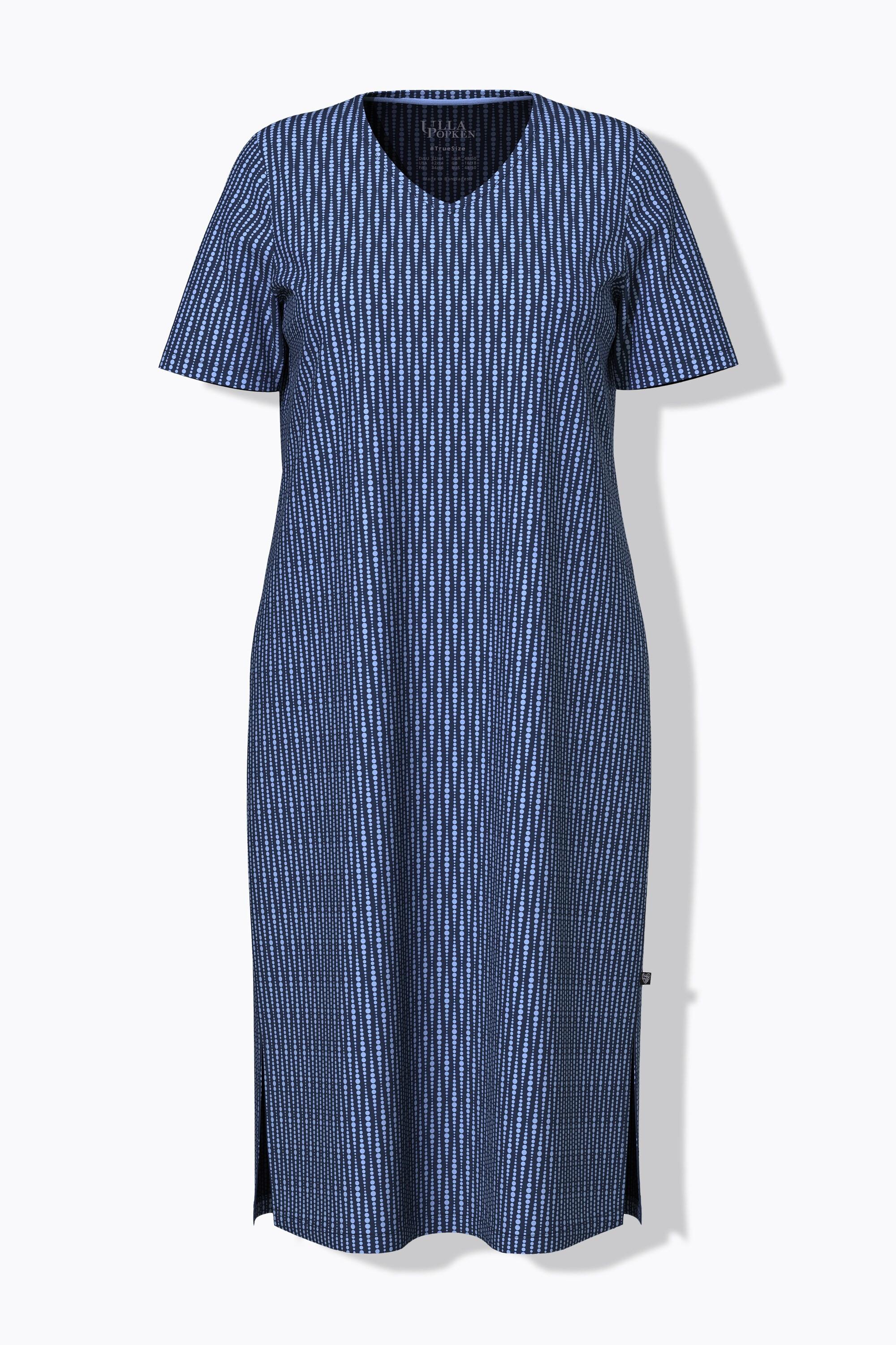 Ulla Popken Camicia da notte a pois scollo a V mezze maniche  