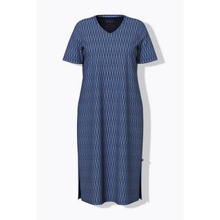 Ulla Popken Camicia da notte a pois scollo a V mezze maniche  