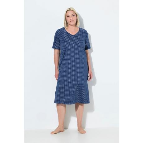 Ulla Popken Camicia da notte a pois scollo a V mezze maniche  