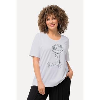 Ulla Popken  T-shirt classica con Smile, scollo a girocollo e mezze maniche 