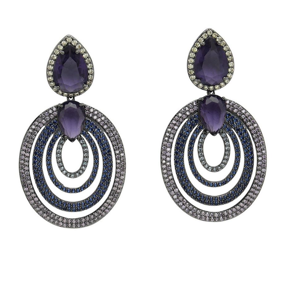 Collection Diva Boucles d'oreilles rondes de luxe en zirconia