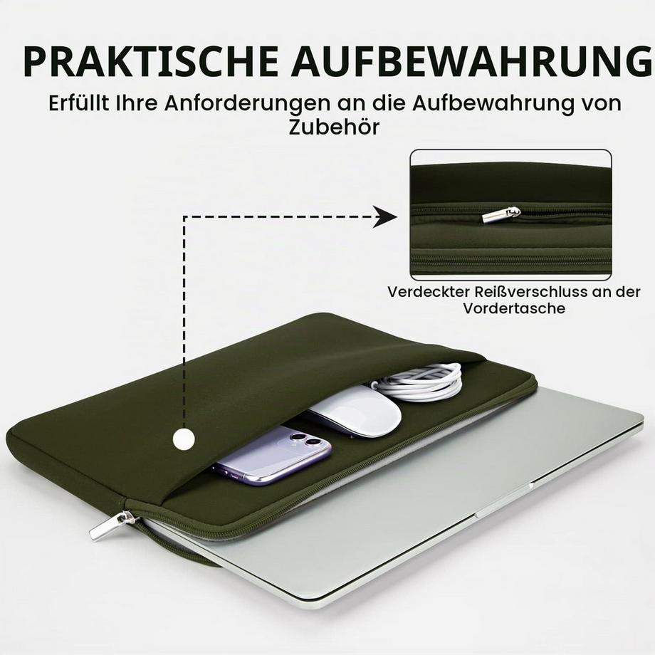 Only-bags.store Laptoptasche mit Reißverschluss-Zubehörtasche  