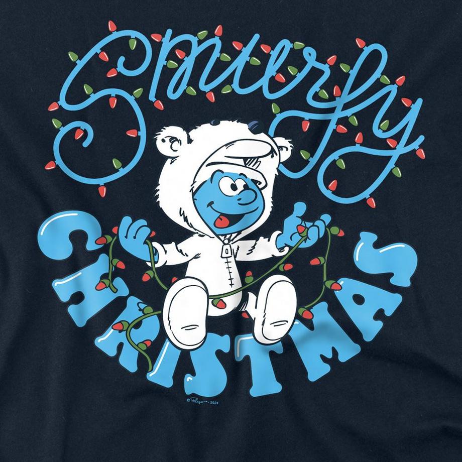 Puffi Maglietta Manica Lunga Smurfy Christmas  