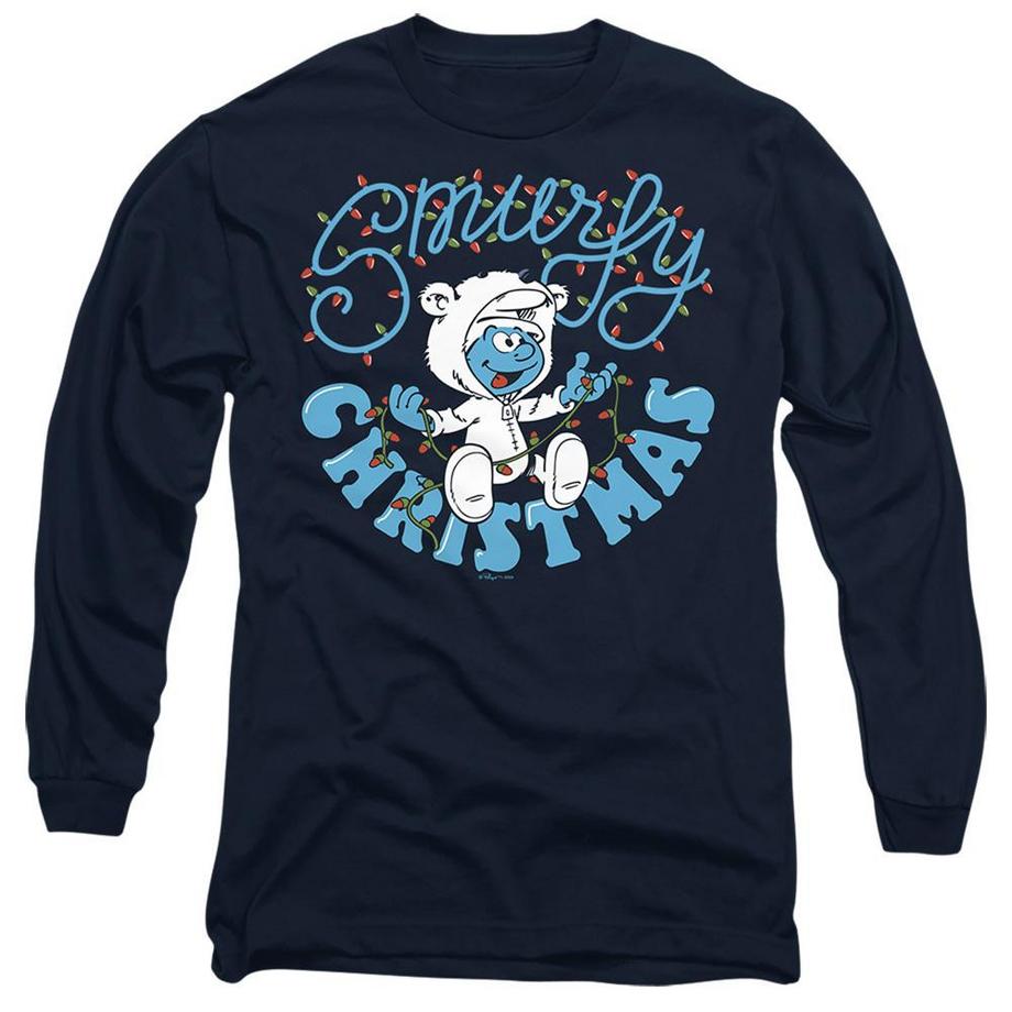 Smurfy Christmas Maglietta Baby Smurf Manica Lunga