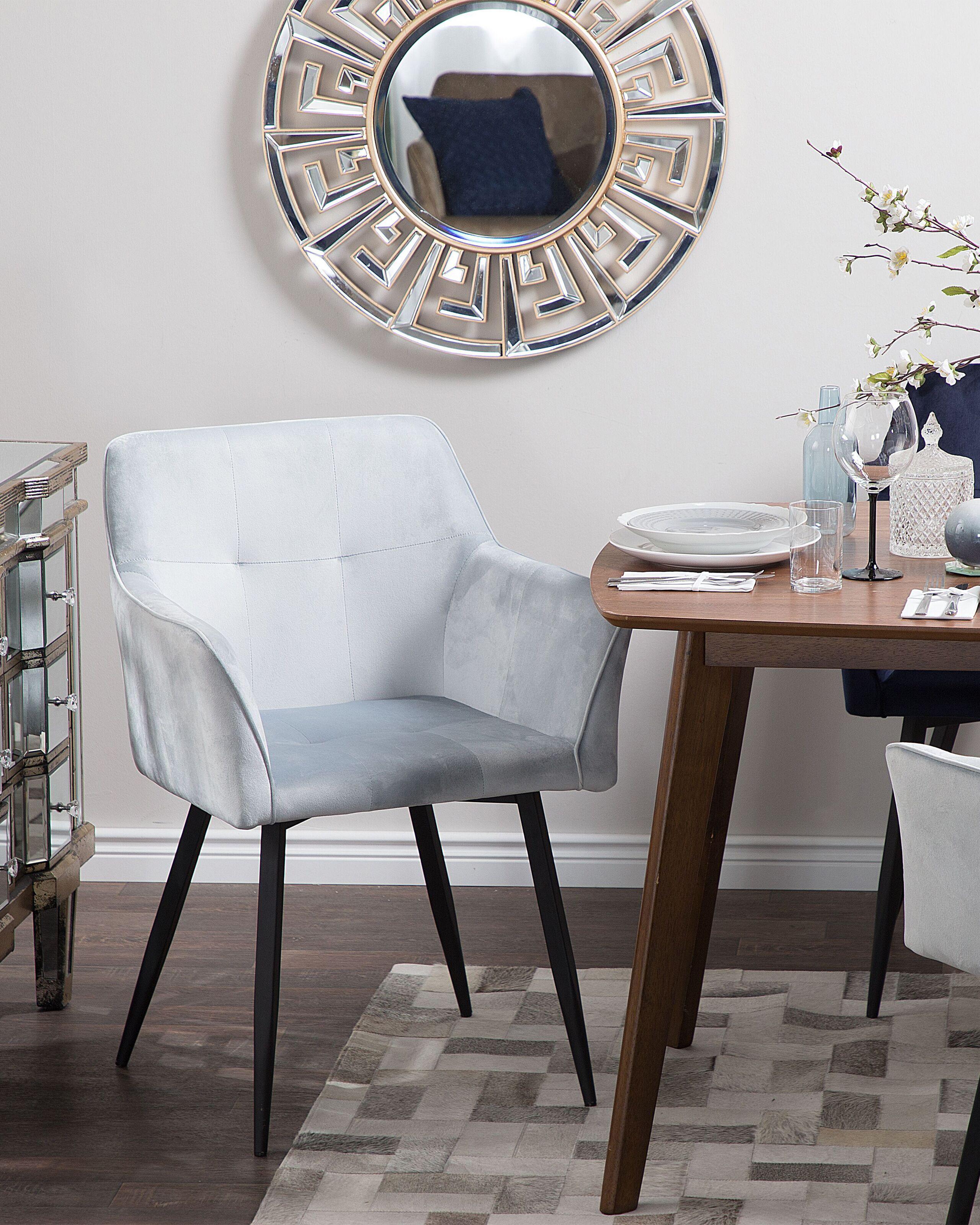 Beliani Esszimmerstuhl 2er Set aus Samtstoff Modern JASMIN  