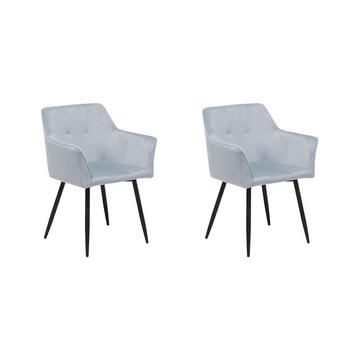 Lot de 2 chaises de salle à manger en Velours Moderne JASMIN