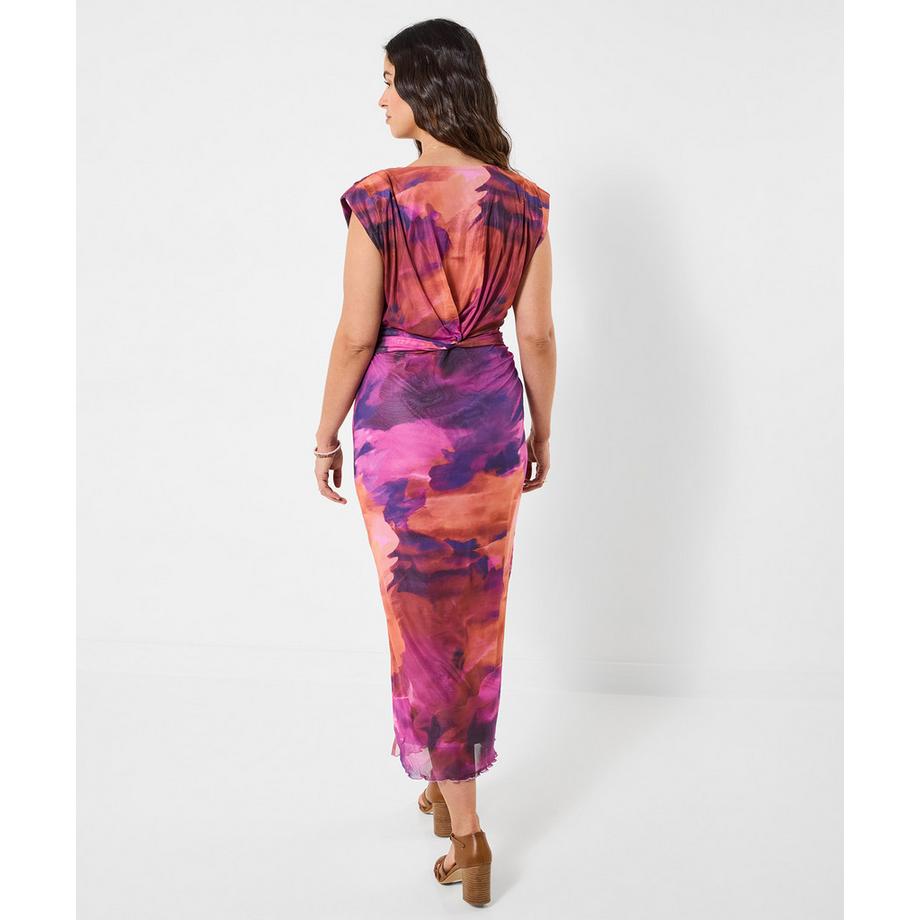 Joe Browns Kleid aus Netzstoff mit Muster und geknoteter Taille  