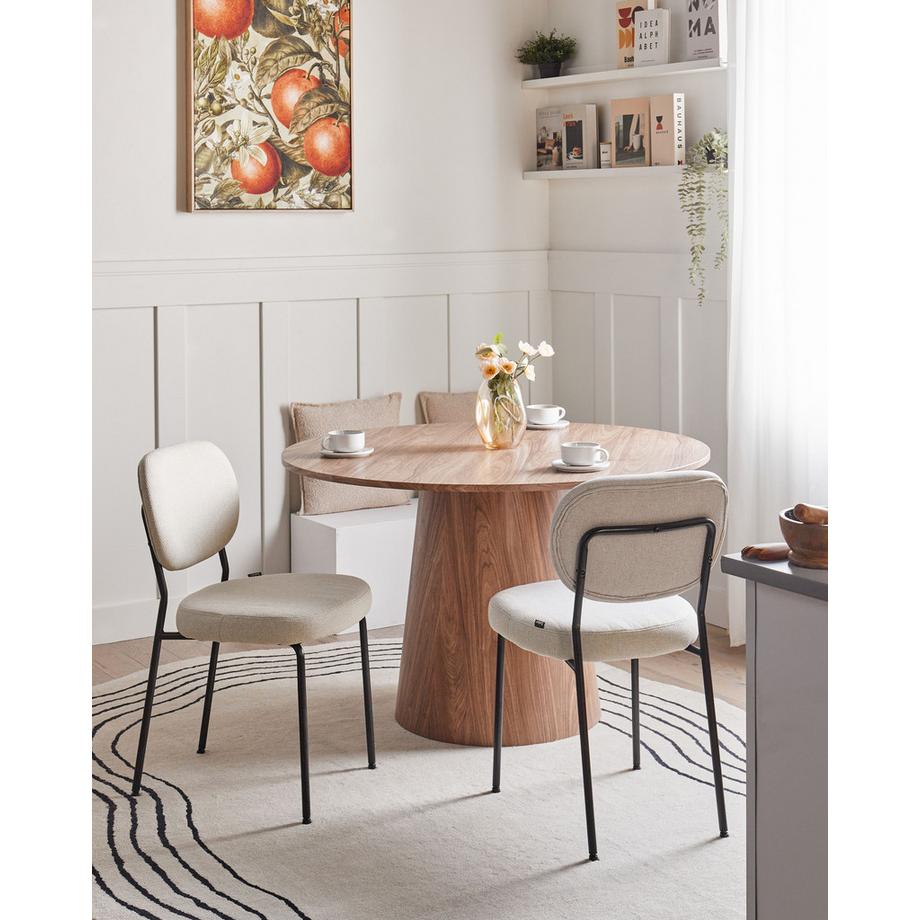 Beliani Set di 2 sedie da pranzo en Tessuto  LOLETA  