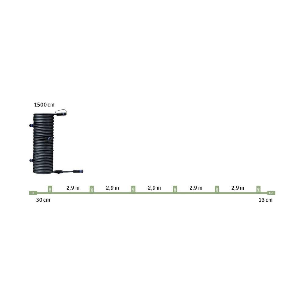 Paulmann Plug & Shine Kabel IP68 15m sieben Anschlussbuchsen  