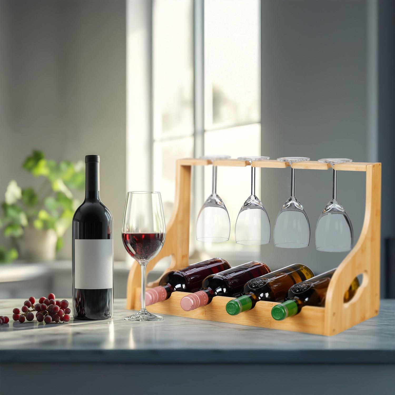 Northix Portabottiglie con portabicchieri  