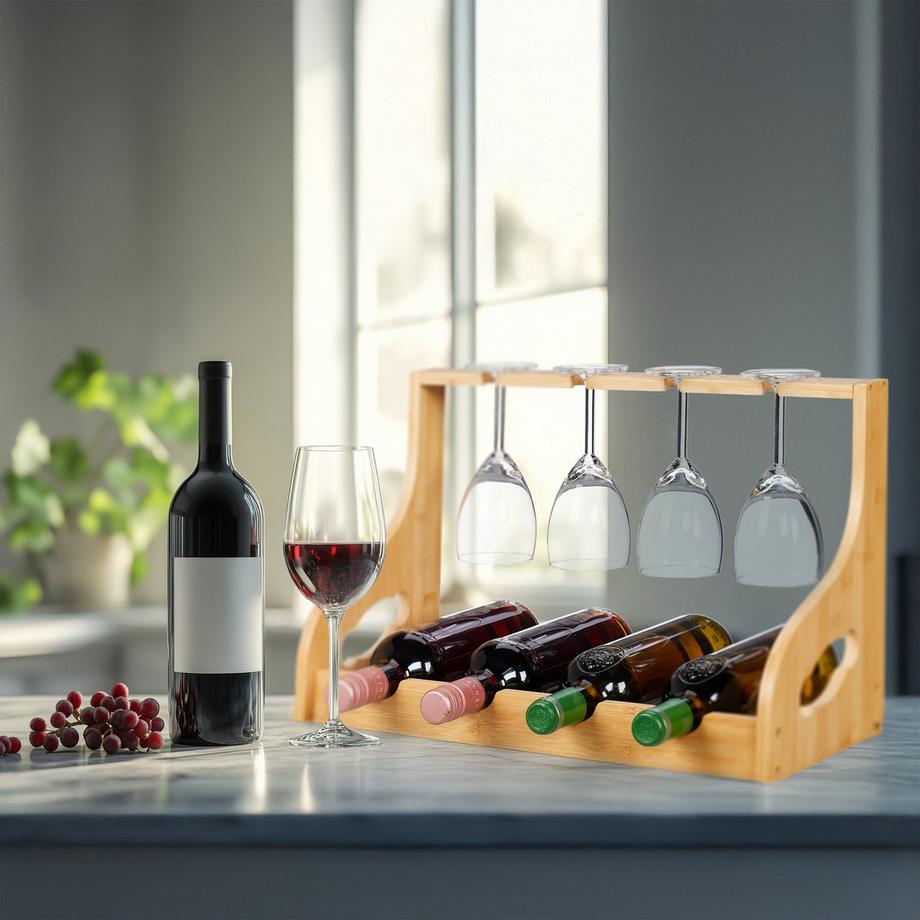 Northix Casier à vin avec porte-verres  