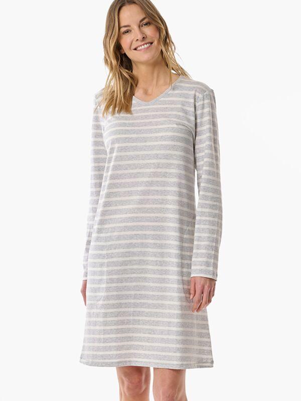 Schiesser Camicia da notte a maniche lunghe a righe  