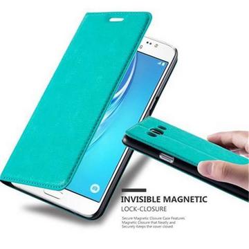 Housse compatible avec Samsung Galaxy J5 2016 - Coque de protection avec fermeture magnétique, fonction de support et compartiment pour carte