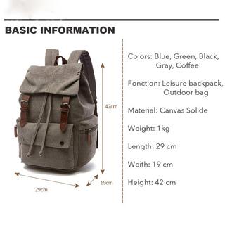 Only-bags.store Canvas Vintage Laptop-Rucksack, Rucksack für Wandern, Reisen, geräumige Tasche  