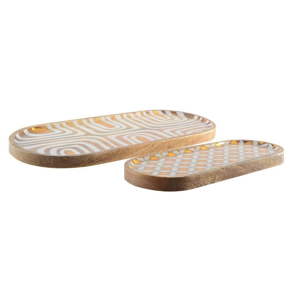 Aulica  PLATEAUX CANCUN OVALES PM-GM - LOT DE 2 