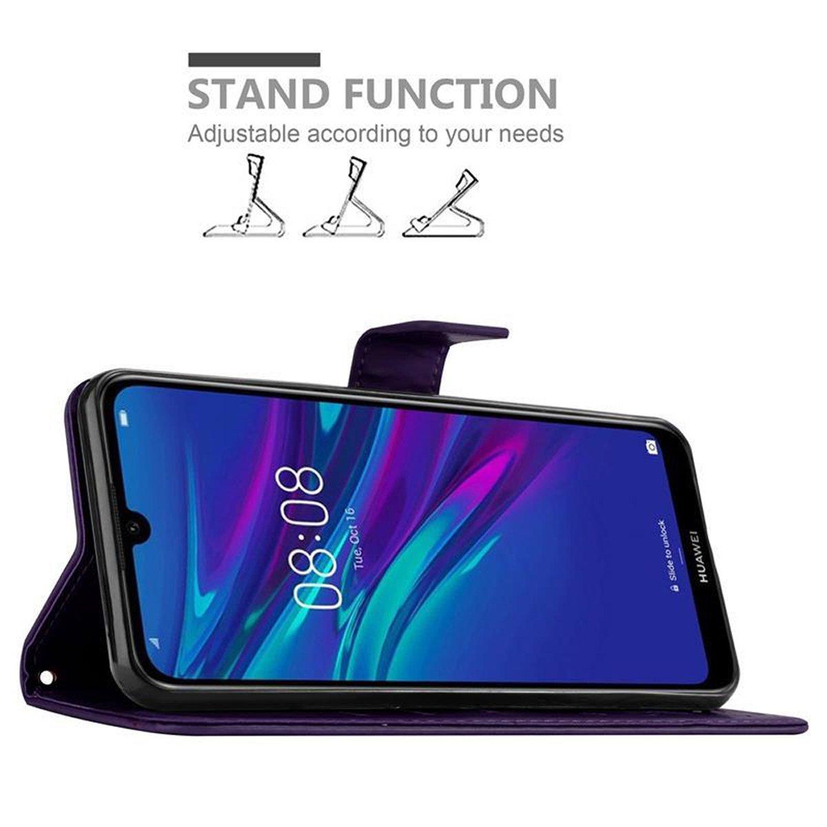 Cadorabo  Housse compatible avec Huawei Y6 2019 - Coque de protection au design floral avec fermeture magnétique, fonction de support et emplacements pour cartes 