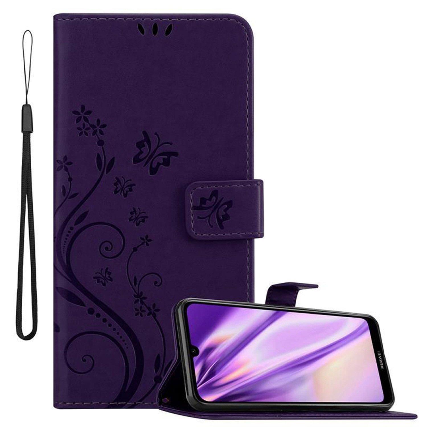 Cadorabo  Housse compatible avec Huawei Y6 2019 - Coque de protection au design floral avec fermeture magnétique, fonction de support et emplacements pour cartes 