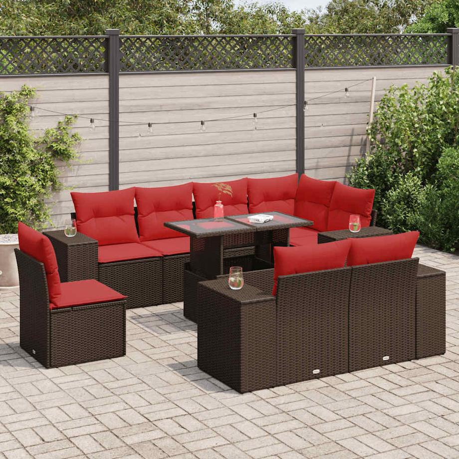 VidaXL Ensemble de canapés de jardin rotin synthétique  