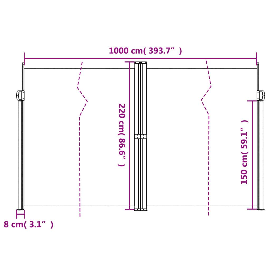 VidaXL Auvent latéral rétractable  