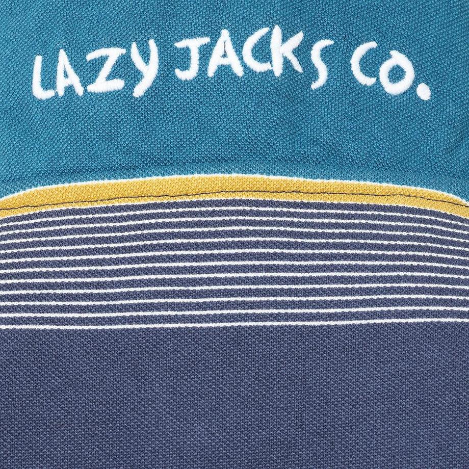 Lazy Jacks Piqué Gestreiftes Knopfhals Sweatshirt  