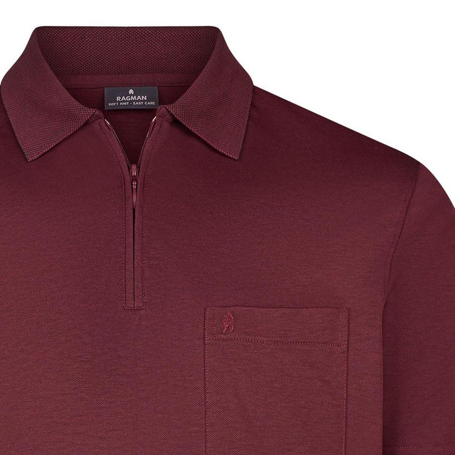 Ragman Basic Poloshirt mit Reissverschluss  