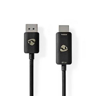Nedis  Adaptateur Displayport | DisplayPort Hane | HDMI™ Contact | 8K@30Hz | Nickel Plated | Rak | 1.80 m | Round | TPE | Svart | Kuvert 
