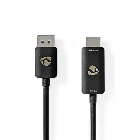 Nedis  Adaptateur Displayport | DisplayPort Hane | HDMI™ Contact | 8K@30Hz | Nickel Plated | Rak | 1.80 m | Round | TPE | Svart | Kuvert 