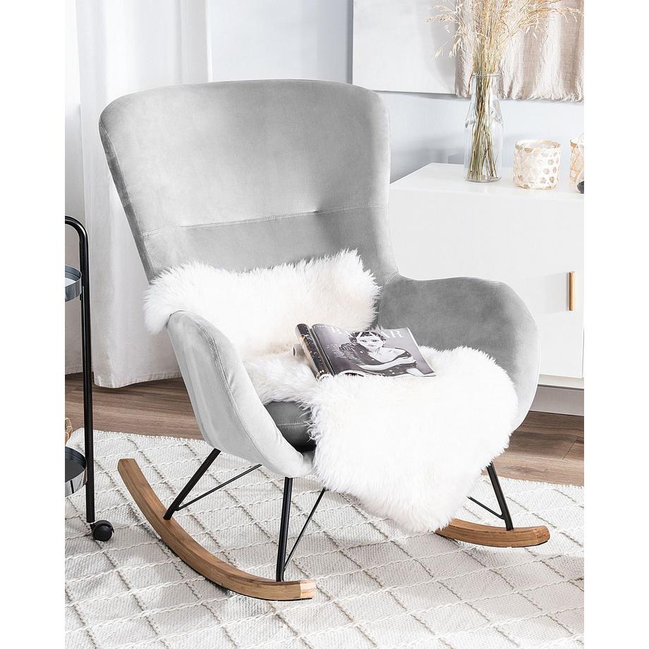 Beliani Schaukelsessel aus Samtstoff Glamourös ELLAN  