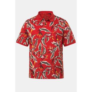 JP1880  Maglia polo di piqué con mezze maniche e stampa floreale, fino alla tg. 8XL 