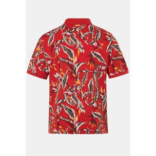 JP1880  Maglia polo di piqué con mezze maniche e stampa floreale, fino alla tg. 8XL 