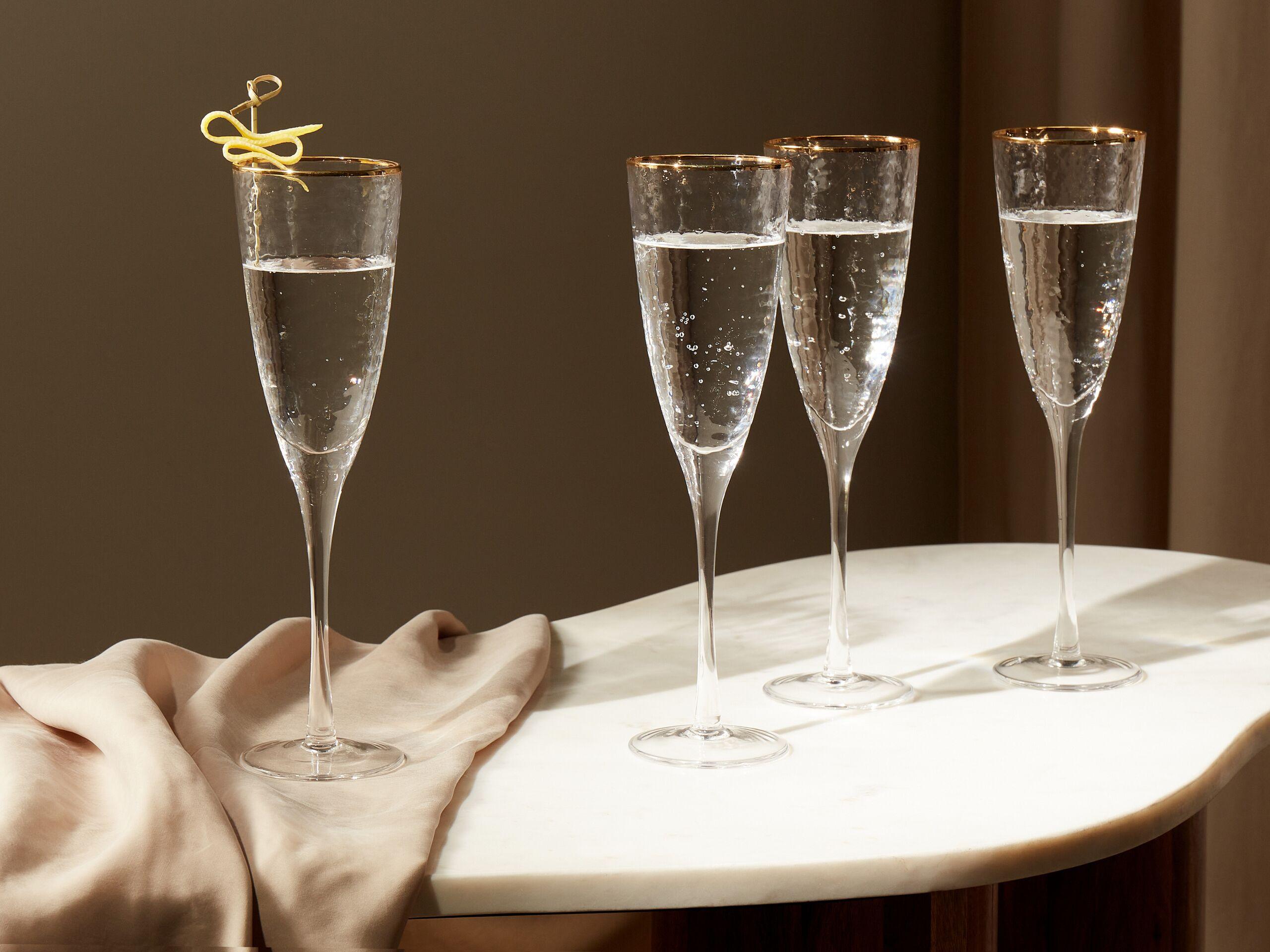 Beliani Champagnerflöten aus Glas Retro TOPAZ  