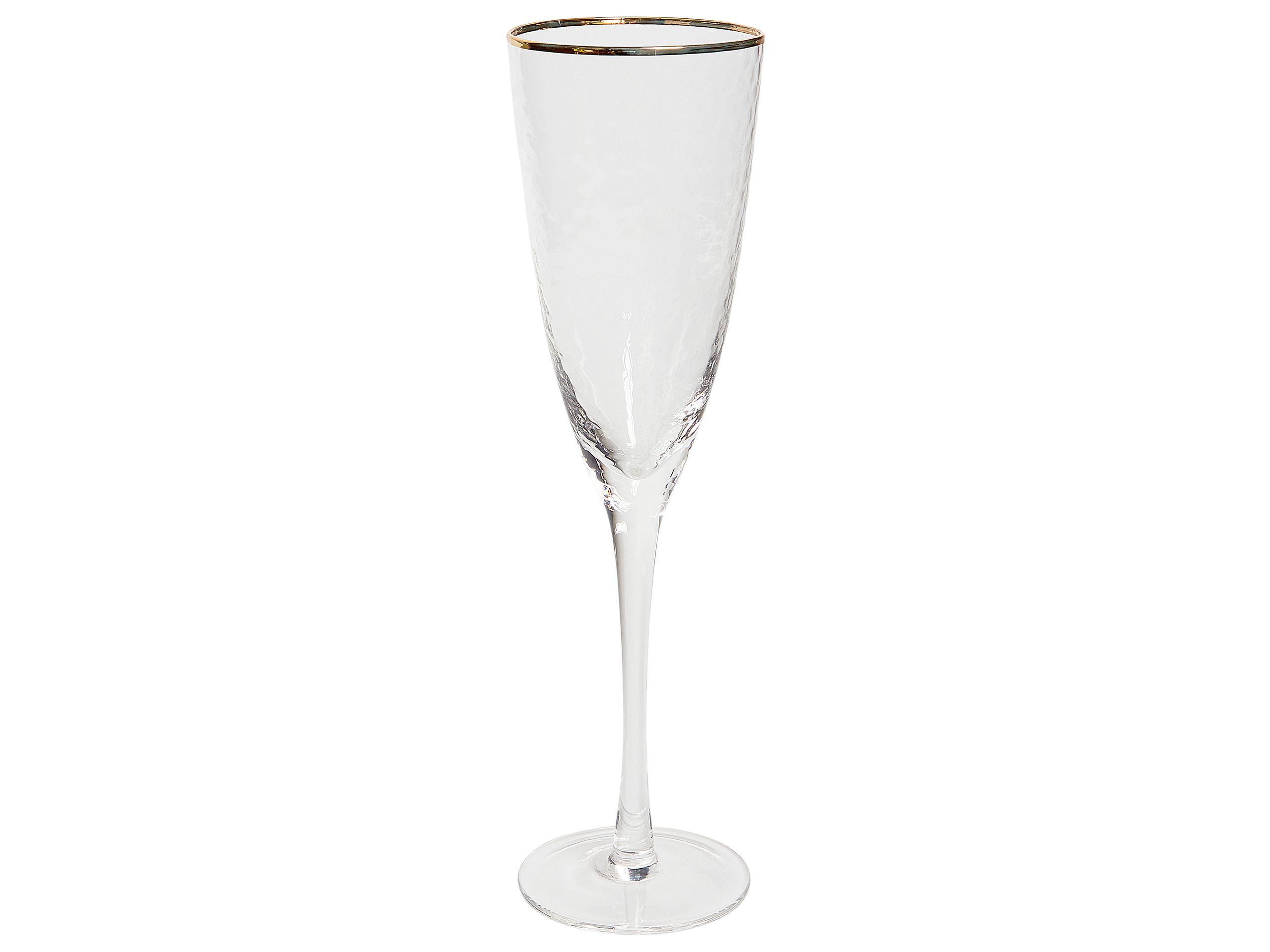 Beliani Champagnerflöten im 4er Set aus Glas Retro TOPAZ  