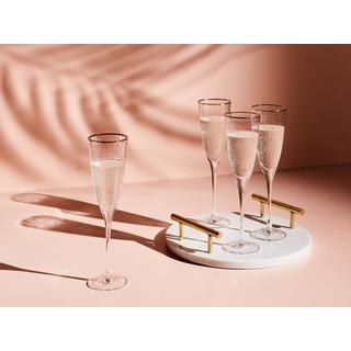 Beliani Champagnerflöten im 4er Set aus Glas Retro TOPAZ  
