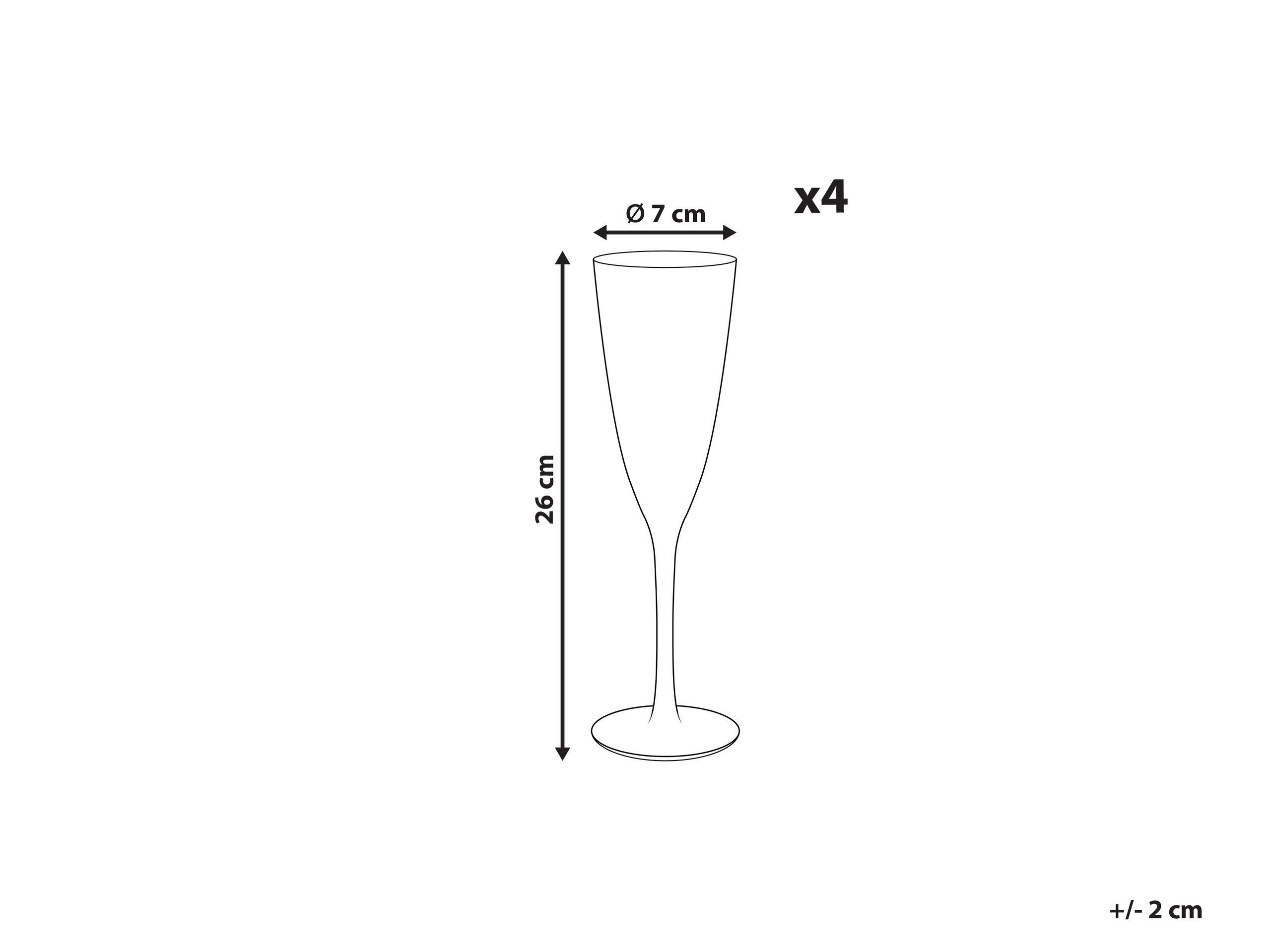 Beliani Flûtes à champagne en Verre Rétro TOPAZ  