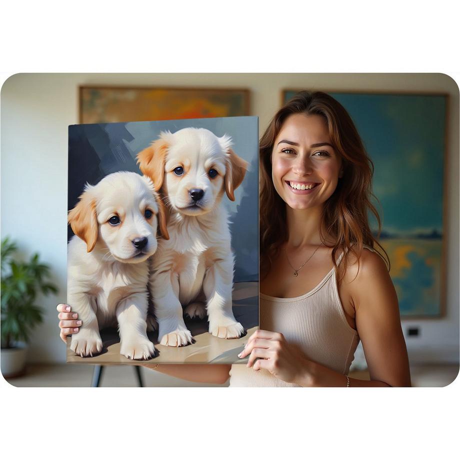 B2X Peinture par numéros 40x50 cm Chiots Massido  