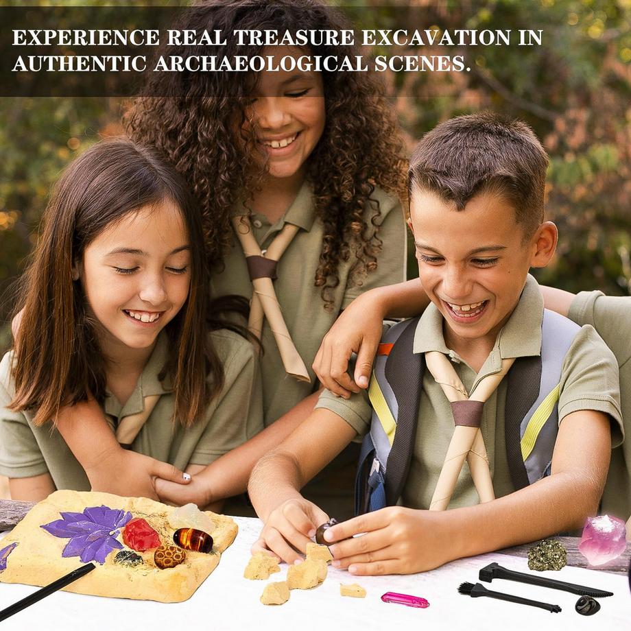 Activity-board  Mein erstes Mega-Ausgrabungsset für Kinder, das 15 echte Kristalle und Edelsteine ausgräbt 