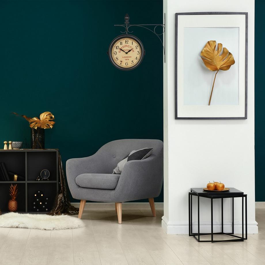 Northix Horloge de gare double face noire  