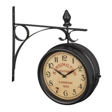 Horloge de gare double face en noir