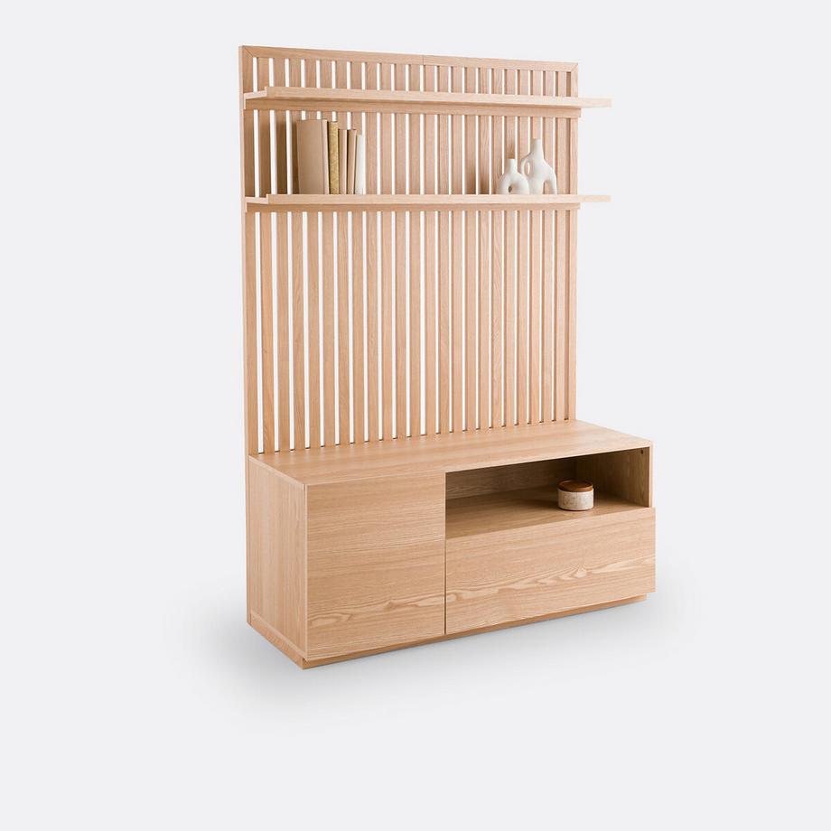 Hifi TV-Möbel aus massiver Esche und Furnier