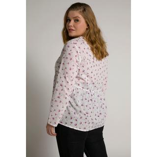 Ulla Popken  Blouse Bellieva, ligne A, encolure V, manches longues, GOTS 