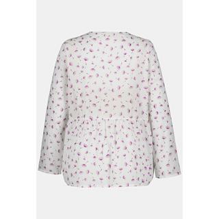 Ulla Popken  Blusa Bellieva dal taglio svasato con scollo a V, maniche lunghe e tessuto GOTS 