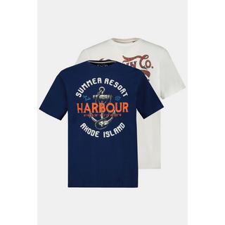 JP1880 T-shirt Lot de 2 Col Rond Manches Courtes Imprimé Ancre  