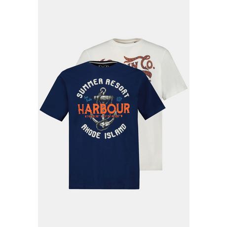 JP1880 T-shirt Lot de 2 Col Rond Manches Courtes Imprimé Ancre  