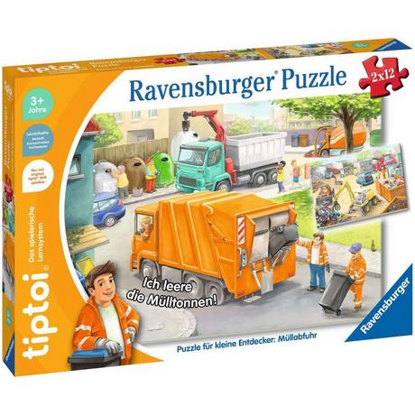 Ravensburger  tiptoi Puzzle für kleine Entdecker: Müllabfuhr (2x12) 