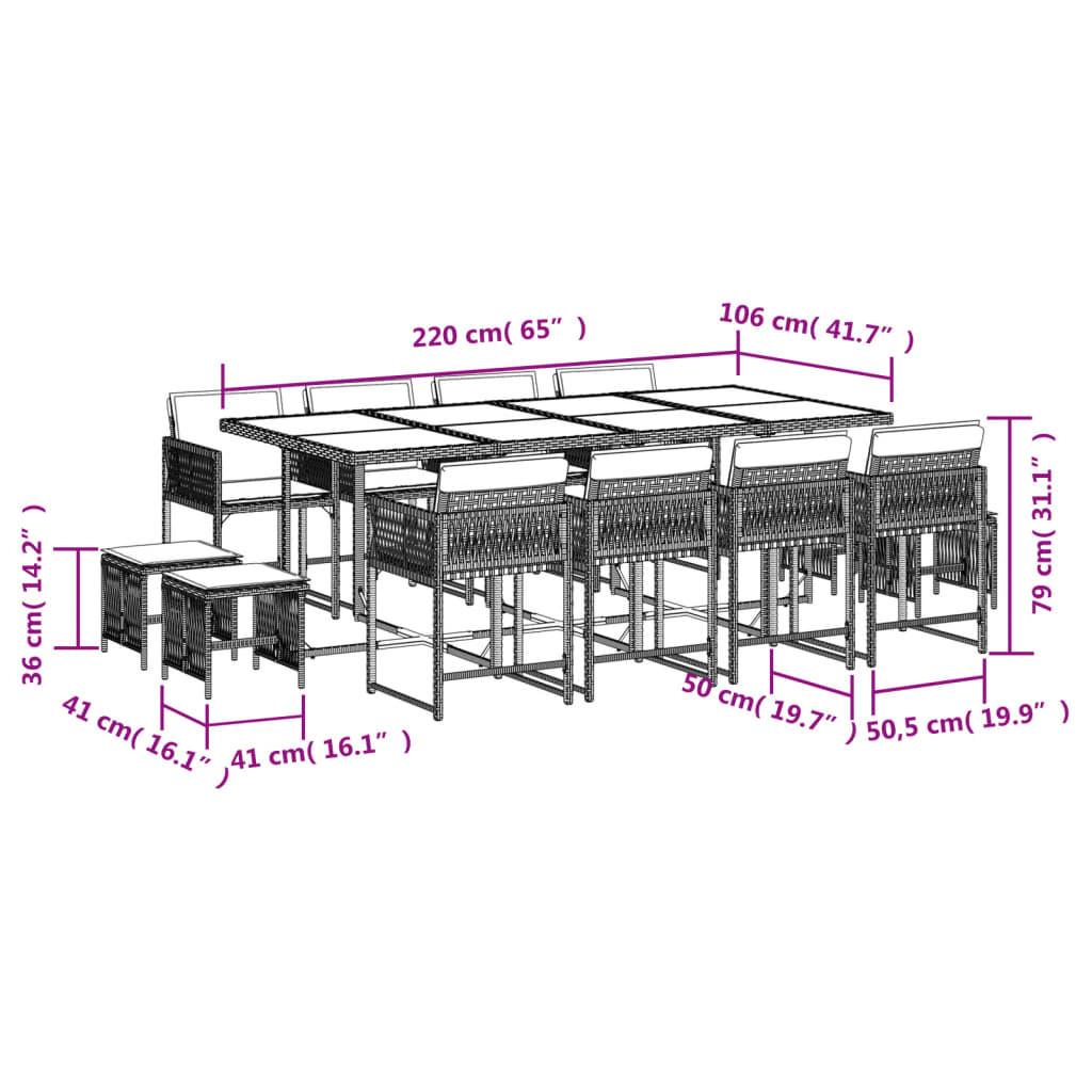 VidaXL set da pranzo da giardino Polirattan  