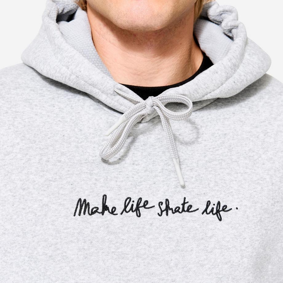 DECATHLON  Skateboard-Sweatshirt  HD500 grau meliert Zusammenarbeit Make Life Skate Life 