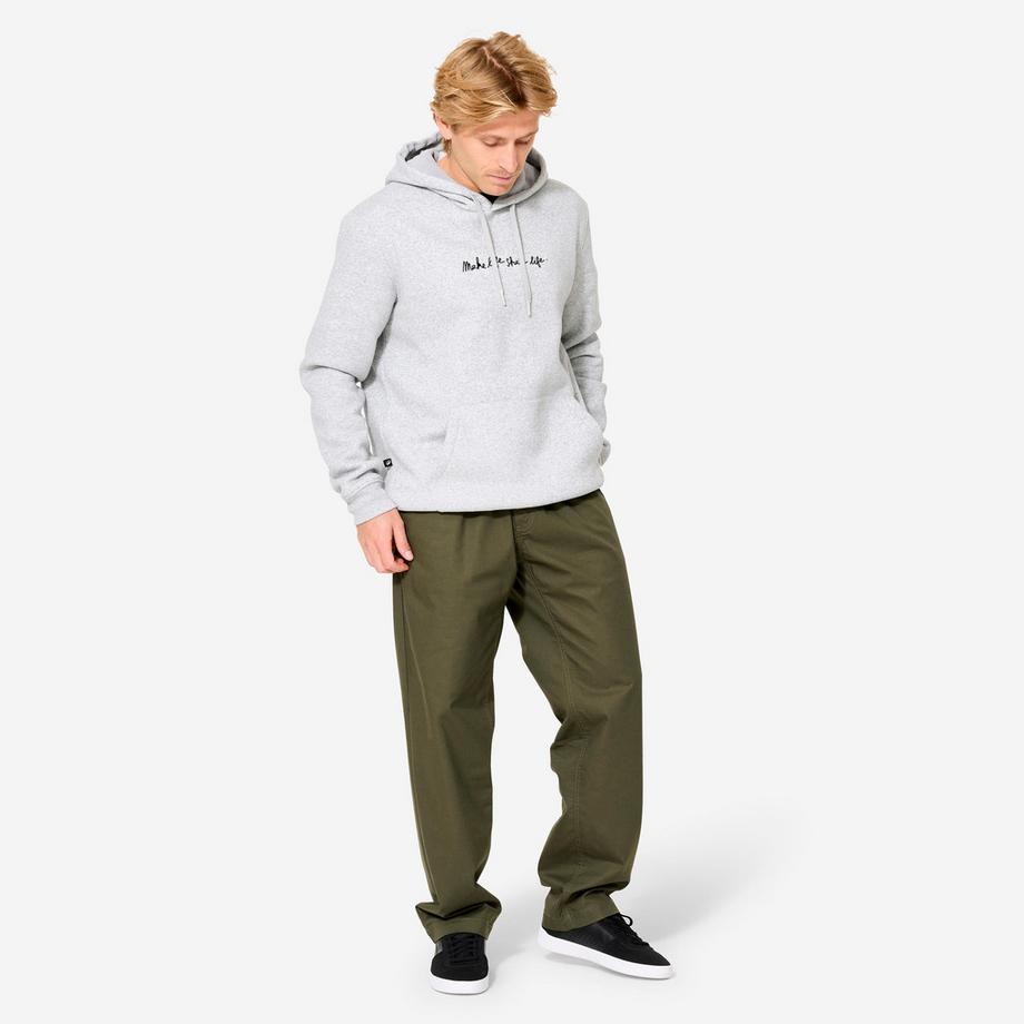 DECATHLON  Skateboard-Sweatshirt  HD500 grau meliert Zusammenarbeit Make Life Skate Life 