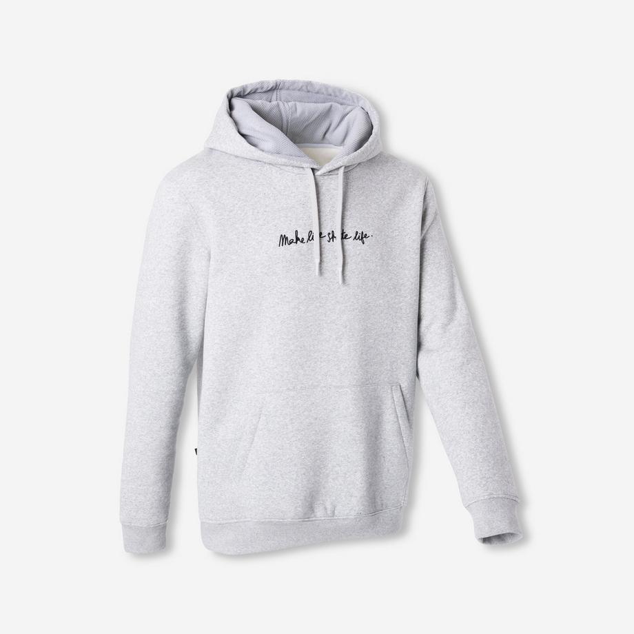 Skateboard-Sweatshirt  HD500 grau meliert Zusammenarbeit Make Life Skate Life